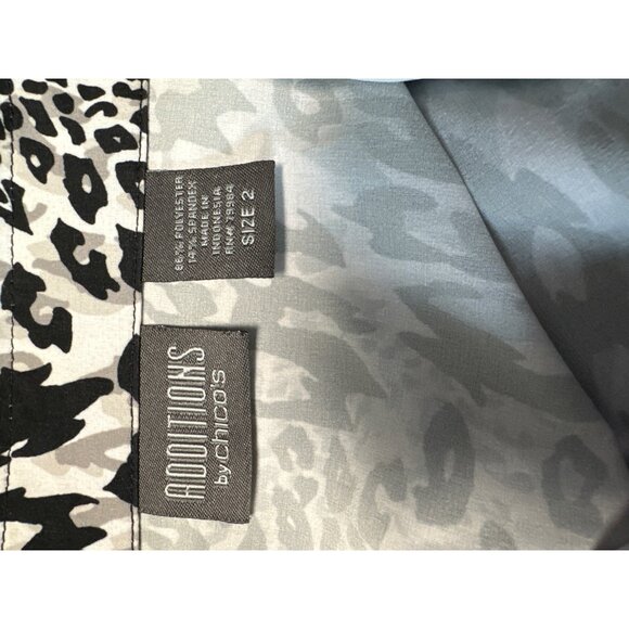 Chicos Additions Leopard Print Zip Lightweight Half Sleeve Jacket Size 2 US L - Picture 6 of 8